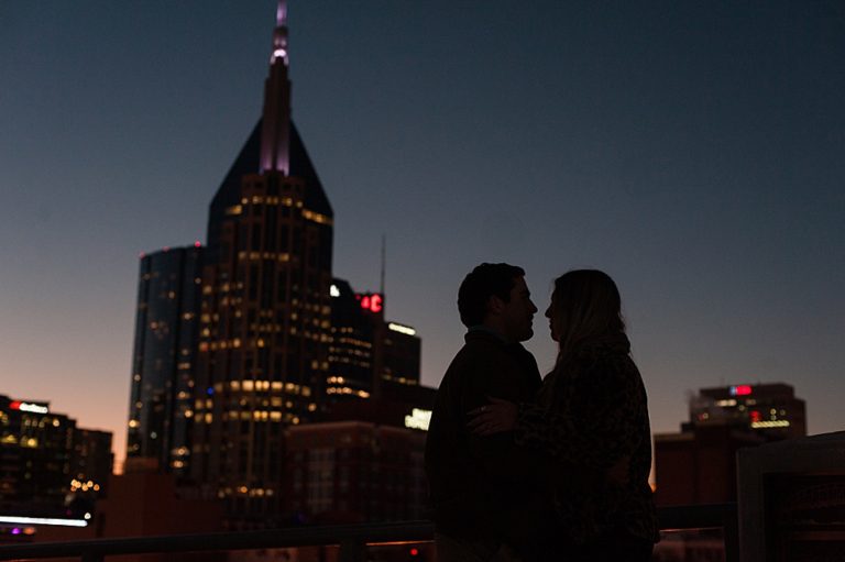 Nashville TN proposal sunset skyline