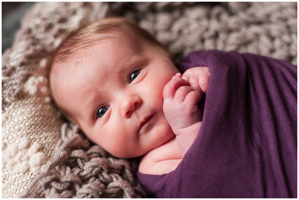 Newborn Family Session baby in basket