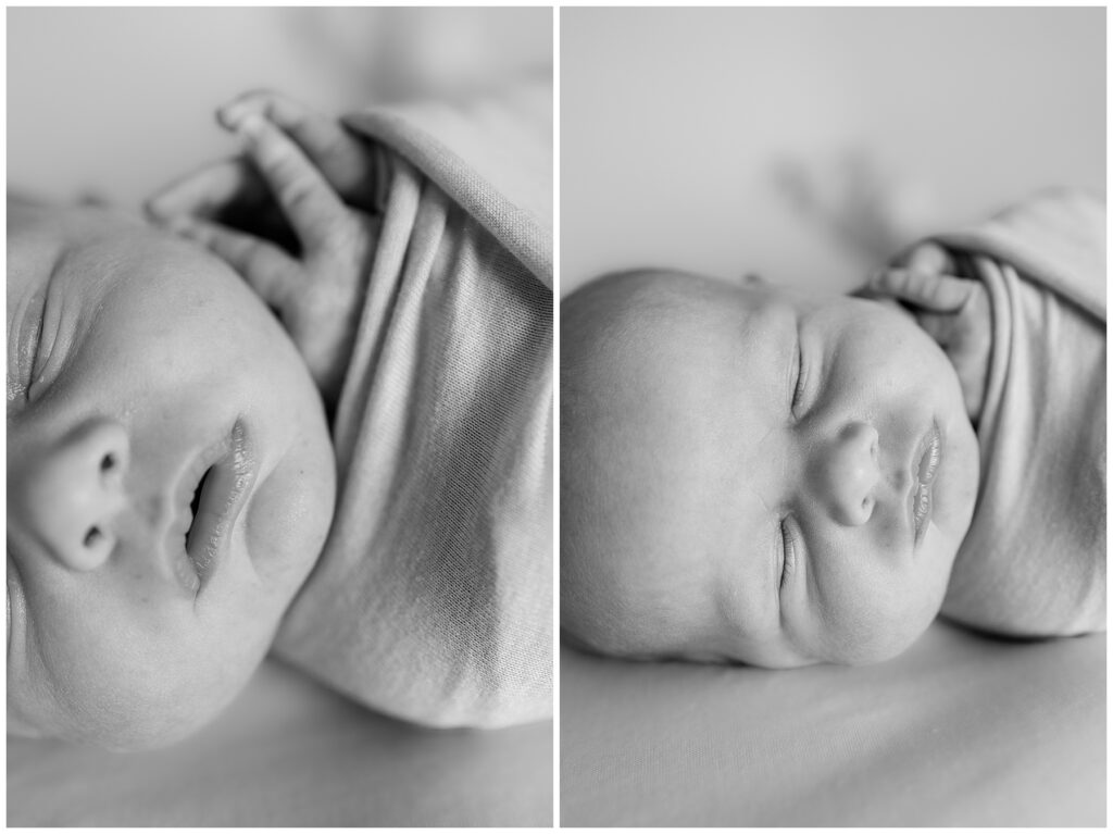 newborn baby Ben black and white