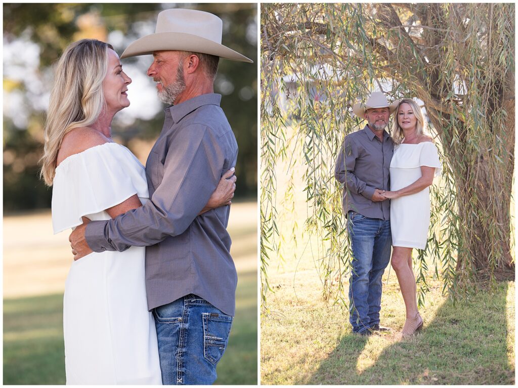 couple under willow tree